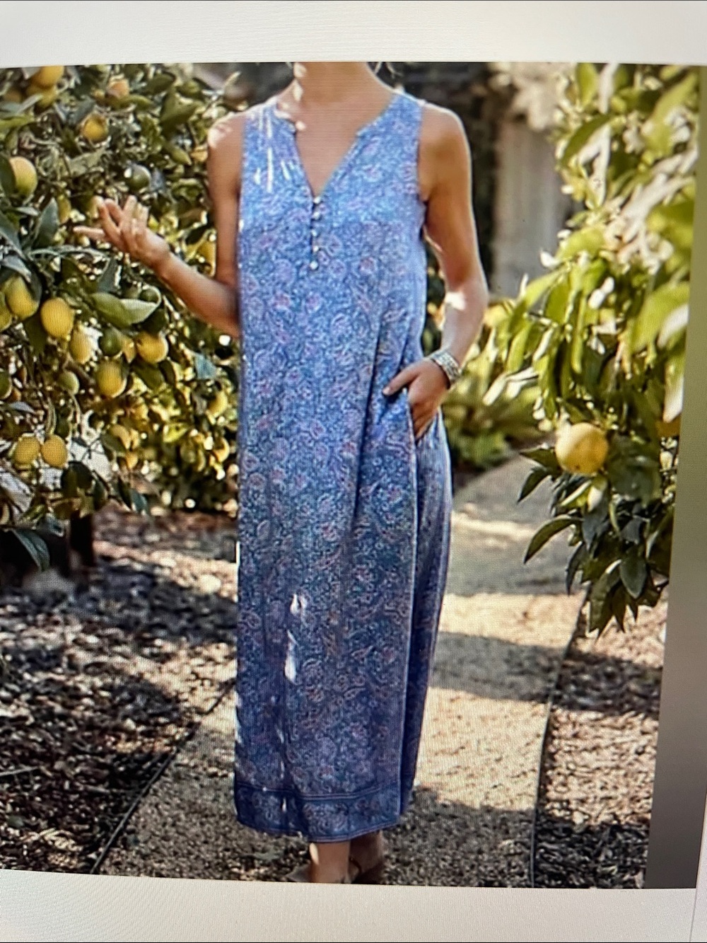 J Jill printed maxi dress sz L